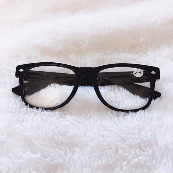 Tyler Black Rectangular Reader Glasses - Picture 1 of 11